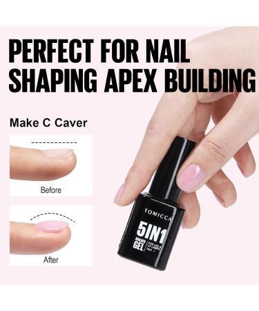 TOMICCA 5 in 1 Builder Nail Gel - 15ML Strengthening Light Pink UV Gel Polish for Hard Nails Tips & Extensions - Repair, Decoration, Easy to Shape - Buy Online on SooperMarket.com
