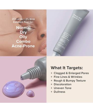 Paula's Choice 25% AHA + 2% BHA Exfoliant Peel 1 Oz - Fragrance-Free & Paraben-Free - Buy Online on SooperMarket.com