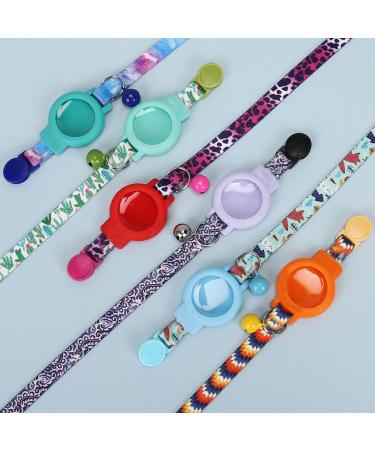 Mouyou Airtag Cat Neck Band | Adjustable Blue Gradient Collar with Bell & Safety Clasp | Soft Nylon with Silicone Holder | International Shipping - Buy Online on SooperMarket.com