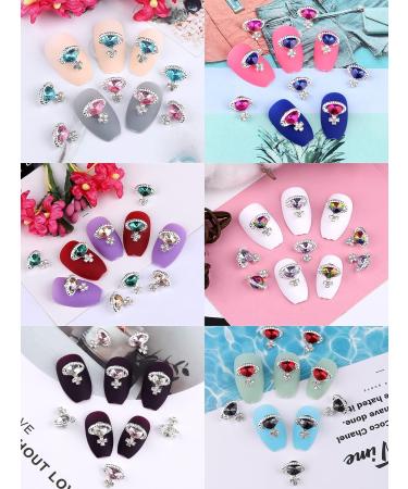 60Pcs Saturn Planet Nail Charms: 3D Glitters Rhinestones for DIY Nail Art - 12 Colors - Buy Online on SooperMarket.com