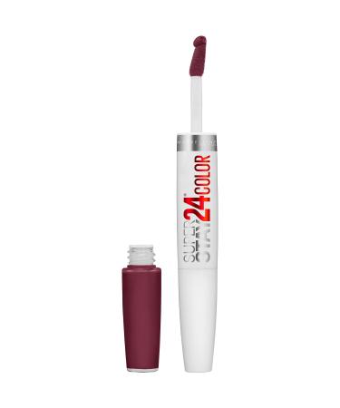 Maybelline Super Stay 24  2-Step Liquid Lipstick Makeup  Long Lasting Highly Pigmented Color with Moisturizing Balm  Merlot Armour  Red  1 Count 265 MERLOT ARMOUR 1 Count (Pack of 1)
