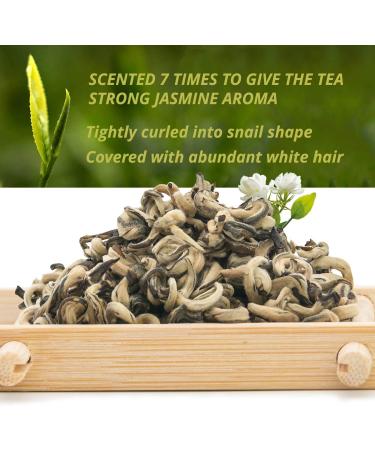 Oriarm Snail Jasmine Green Tea Loose Leaf 100g Tin Can - Chinese Fujian Green Jasmine Tea Yu Luo Snail Jasmine Tea - Buy Online on SooperMarket.com