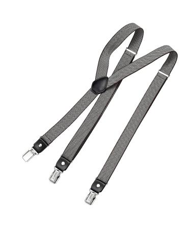 Dondon braces for men narrow 2.5 cm with 3 extra strong braces clips in Y-shaped-elastic and adjustable in length Unity size Fishbone pattern
