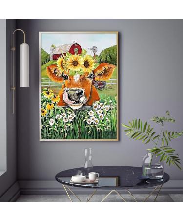 FQOVKYN Diamond Painting Kit - DIY 5D Art with Round Diamonds - Full Drill Cow Gem Painting - Home Wall Decor - 12x16inch Gold - Perfect for Adults & Kids - Buy Online on SooperMarket.com