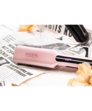 ANGENIL Argan Oil Flat Iron & Curling Iron - Dual Voltage Ceramic Straightener for Thick Hair - 1.6 Inch Quick Styling - Professional Portable Design - Buy Online on SooperMarket.com