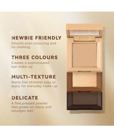 Buy 3 in 1 Matte Eyeshadow Palette - High Pigmented Nude Neutral Makeup | Long Lasting Smooth Matte & Shimmer Trio (2 - Buy Online on SooperMarket.com