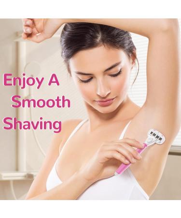 Premium Women's Razors Set - 2 Non-Slip Handles 14 Blades 360 Lubrication Pink - Smooth Irritation-Free Shaving - Buy Online on SooperMarket.com