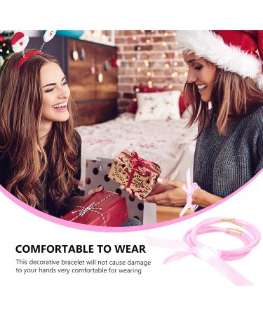 STOBOK 1pc Ribbon Glitter Bracelet Bangles Glitter Jelly Bangle Silicone Glitter Filled Jelly Bracelet Bowknot Jelly Bangle Bracelets Purple Women's Plastic Accessories Bagging Machine Pink 7.5x7.5cm - Buy Online on SooperMarket.com