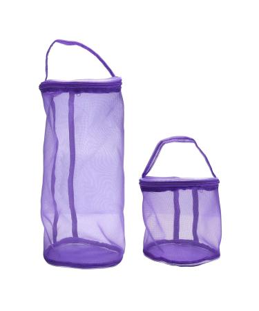 Yarn Storage Bag, 2pc Mesh Knitting Bag Round Yarn Balls Organizer for knitting lovers, Purple