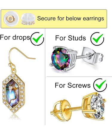 14K Gold Silicone Earring Backs - Hypoallergenic & Secure Replacement for Studs - Comfortable & Safe - Buy Online on SooperMarket.com