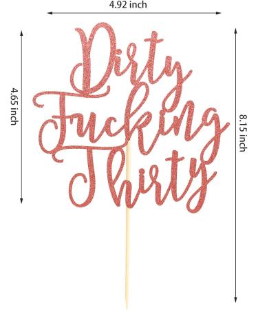 Arthsdite Dirty Thirty Cake Topper - 30th Birthday Cake Topper Dirty Thirty Birthday Cake Decorations Happy 30th Birthday Party Decorations Supplies (30th Birthday Cake Topper) - Rose Gold Glitter - Buy Online on SooperMarket.com