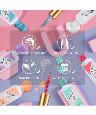 24 Colors Gel Liner Nail Art Kit - Neon UV LED Polish Set with Brush | Soak Off Manicure for DIY & Salon Use | Perfect Gift for Women - Buy Online on SooperMarket.com