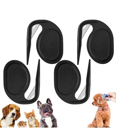 Pulunto dog comb for pets open knots comb fur hair fur care trimmer puppy crest brush 4 pieces in black.One size fits all