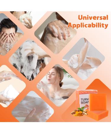 Turmeric Soap Bar Handmade Tumeric Soap Organic Turmeric Brightening Soap for All Skin Types Natural Soap for Cleansing Unclogs Pores Deep Cleaning - Buy Online on SooperMarket.com
