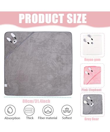 Funmo 3-Pack Hooded Baby Towels | Soft Super Absorbent Bath Towels (80x80 cm) for Ages 0-5 | Cute Patterns & Comfort - Buy Online on SooperMarket.com