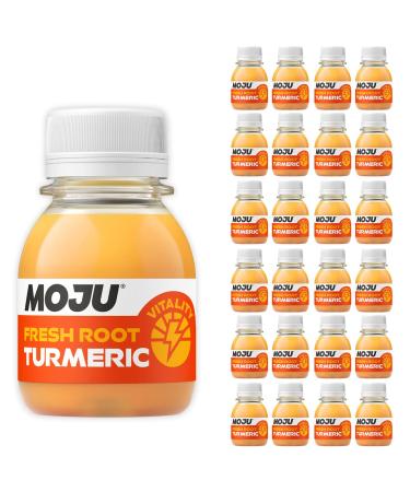 MOJU Turmeric Shots - 24 x 60ml Pure Super Root Boost Natural Ingredients No Added Sugars or Sweeteners Vegan Energy Shots Turmeric 60 ml (Pack of 24)