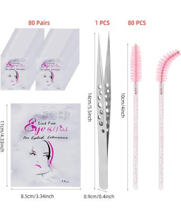 80 Pairs Under Eye Patches with Eyelash Brush & Tweezers - Lint Free Beauty Mask Tool for Eyelash Extensions - Buy Online on SooperMarket.com
