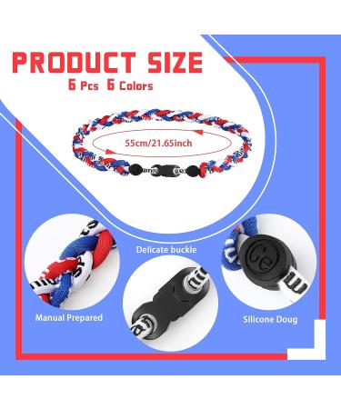 Nosiny 6 Pcs Baseball Rope Necklaces - Tornado Titanium Sports Necklace for Men & Women - Assorted Colors - Buy Online on SooperMarket.com