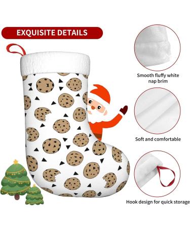 YYHHAOFA Cookies Food Chocolate Chip Biscuits Prints Christmas Decorative Stockings : Soft Light and Tactile Suitable for Christmas Holiday Party - Buy Online on SooperMarket.com