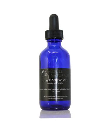 Naples Naturals Lugol's Iodine 2% Solution 1 X 2 fl. oz. Cobalt Blue Glass Bottle 1 X Blue