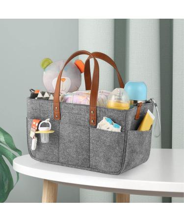 Harilla Baby Wrap Bag Stylish & Spacious Felt Organizer for Baby Products | Reusable Dark Gray Handbag & Weekend Bag - Buy Online on SooperMarket.com