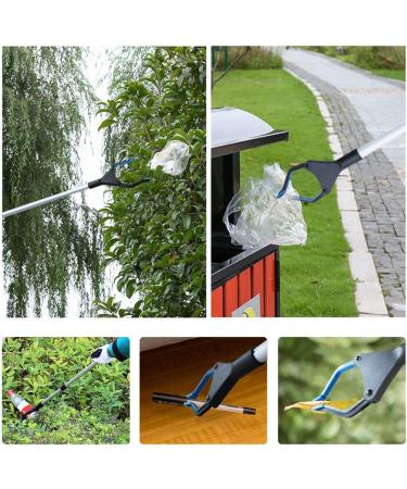 Reacher Grabber Tool Pickup Tool Reaching Assist Tool for Trash Pick Up Nabber Litter Picker 82cm Foldable Grabber Reacher for Elderly Lightweight Extra Long Handy Trash Claw Grabber Arm Extension Blue - Buy Online on SooperMarket.com