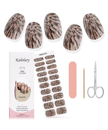 Kalolary Gel Nail Polish Strips Nail Gel Art Sticker Waterproof Full Nail Wraps Decal Sets with Scissors Nail File and Stick for Women Girls Nail Art Decor (UV/LED Lamp Required)-9