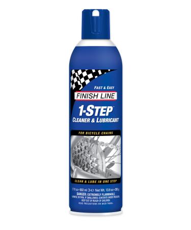 Finish Line 1-Step Bicycle Chain Cleaner and Lubricant, 17-Ounce Aerosol Spray