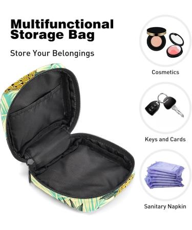 Multi-Colored Pineapple Leaf Sanitary Napkin Storage Bag - Portable Period Pouch for Women & Teen Girls - Buy Online on SooperMarket.com