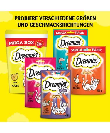 Buy Dreamies Mix Cat Snacks with Beef & Cheese - Crispy & Creamy Treats - 6 x 60g | International Shipping Available - Buy Online on SooperMarket.com