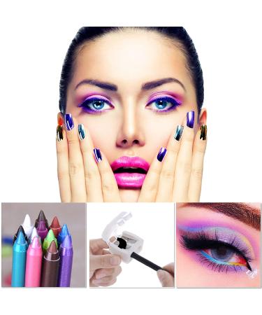 Glitter Eyeliner Pen Set - 12 Colored Waterproof Eye Liners for Women - Long-Lasting Professional Makeup - Colorful Set 02 - Buy Online on SooperMarket.com