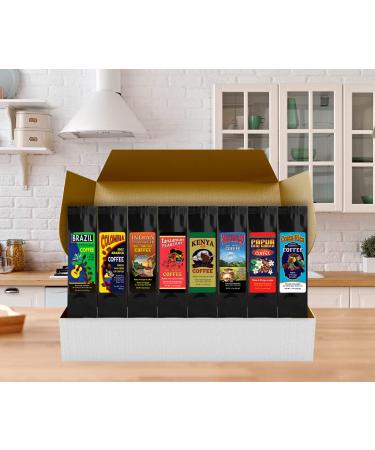 World Coffee Tour Gift Set - 8 Bags, 1.5 oz Each - Global Coffee Sampler Pack - Buy Online on SooperMarket.com