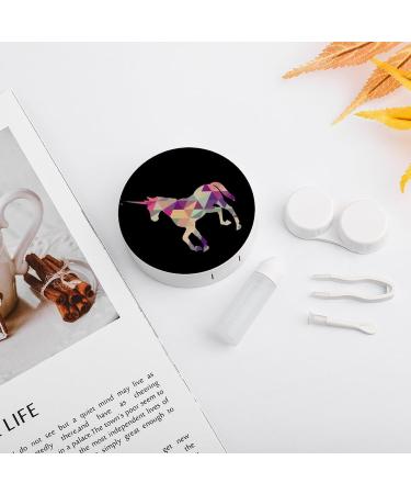 Patterned Unicorn Contact Lens Travel Kit Portable Cute Contact Box with Mirror for Daily Outdoor - Buy Online on SooperMarket.com
