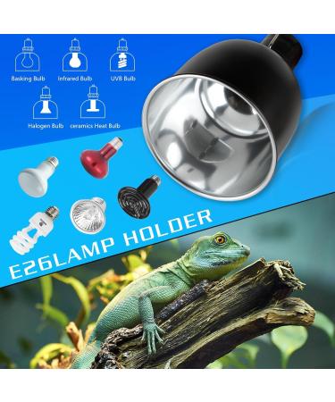REPTI HOME Reptile Light Fixture - 5.5inch Deep Dome Heat Lamp Fixture UVB Heat Basking Lamp Fixture for Amphibian Reptile Terrariums DOME 5.5 inch - Buy Online on SooperMarket.com