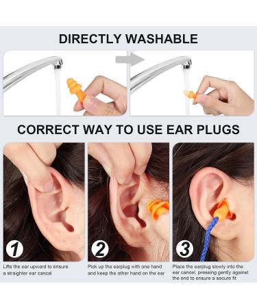 200 Pairs Ear Plugs Reusable Silicone Earplugs with Cord Sleeping Individually Wrapped Hearing Protection Noise Cancelling Earplugs for Work Construction Shooting Sports(Blue Orange) - Buy Online on SooperMarket.com