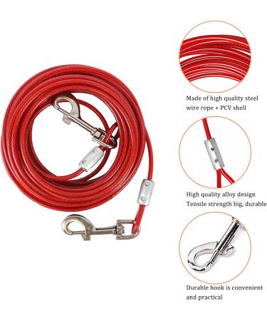 Dog Tie Out Cable and Stake Heavy Duty Dog Tie Out Stake Sturdy Dog Lead Stake Dog Camping Stake for Outdoor Yard and Camping Puppy Pet and Medium Dogs Red - Buy Online on SooperMarket.com