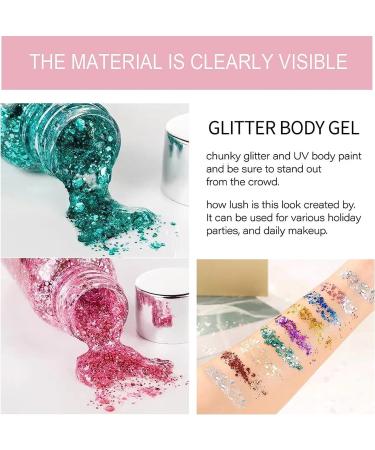 Body Glitter Gel Face Glitter Mermaid Chunky Glitter Hair Glitter Body Festival Glitter Eyeshadow Sequins Glitter for Face Body Eye Hair Nails Makeup Long Lasting Sparkling(Darkpurple) 108#DarkPurple - Buy Online on SooperMarket.com