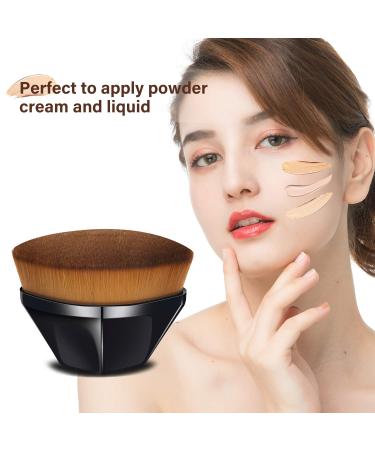 Flat Top Kabuki Foundation Makeup Brush for Blending Liquid and Powder Cosmetics (Black) - Buy Online on SooperMarket.com
