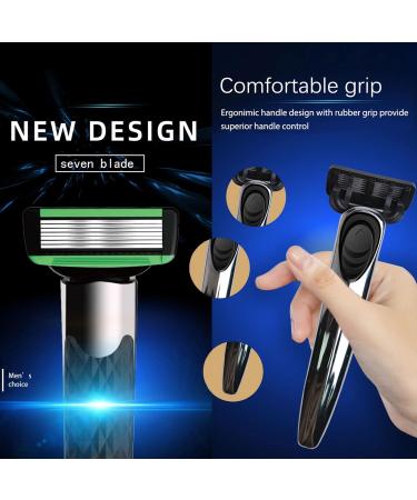 Yawdil 7-Layer Safety Razor | Classic Double Edge Manual Razor with Holder & 2 Blades | Perfect for Men | International Shipping Available - Buy Online on SooperMarket.com