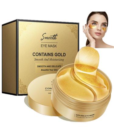 Under Eye Patches - Hydrate Moisturise Nourish& Firm Eye Masks Collagen 24K Gold Eye Patches for Puffy Eyes Dark Circles Bags and Wrinkles 30Pairs Anti-Aging Hyaluronic Acid Gold Eye Pads