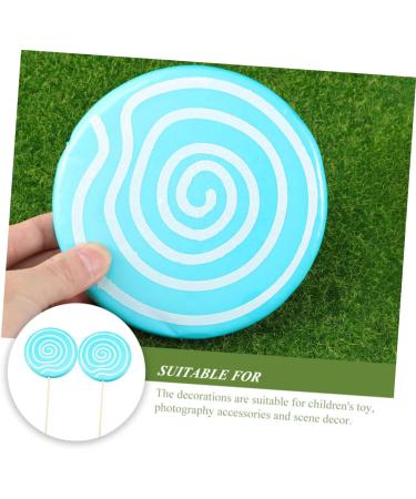 VILLFUL 2pcs Simulation Lollipop Popular Toys Lollipop Props Large Music Decor Lollipop Display Lollipop Photo Lollipop for Photo Bulk Toys Candy Cane Pool Party Wooden Ornament Oversized Blue 35X14X1CM - Buy Online on SooperMarket.com