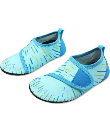 JIASUQI Kids Water Shoes Quick Dry Aqua Socks - Easy Line Blue | Beach & Pool 3.5/4.5 UK - Buy Online on SooperMarket.com