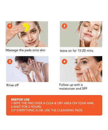 Turmeric Kojic Cleansing Pads - Exfoliating Face Pads for Acne Scars & Pore Cleaning - 50PCS | Skin Firming & Deep Clean - Buy Online on SooperMarket.com
