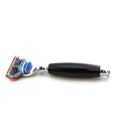 Shop G.B.S All Black 5 Blade Compatible Razor Set - Silvertip Badger Brush & Stand - Effortless Wet Shaving Experience - Buy Online on SooperMarket.com