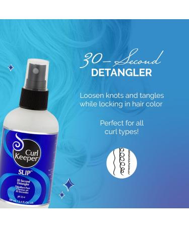 Curl Keeper Slip Hair Detangler Spray for Curly Hair 3.4 Fl Oz - Leave In Conditioner Spray for Men Women & Kids - Water-Based Detangling Spray Loosens Knots & Tangles with Aloe Vera & Silk Protein - Buy Online on SooperMarket.com