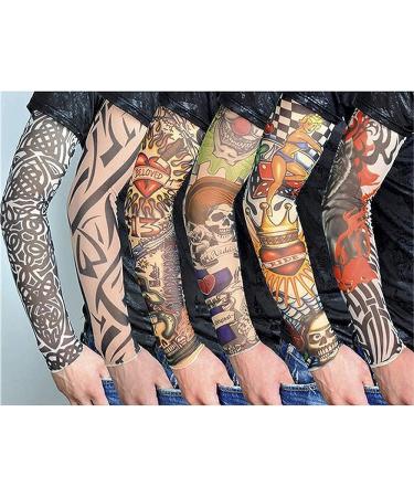 Kirozanny 12pcs Art Fake Temporary Tattoo Sun Protection Compression Arm Sleeves - Random Color - Buy Online on SooperMarket.com