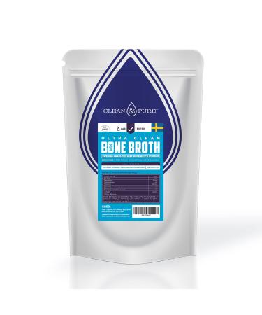Clean & Pure Bone Broth Powder 800g | Sourced from Sweden | UK Lab Tested Bone Broth Protein Powder | Grass Fed Beef Bone Broth | 80 Servings Beef 800 g (Pack of 1)