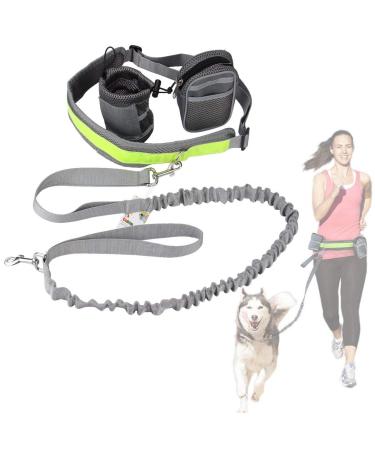 Cadrim Hands Free Dog Lead Walking Belt Ajustable Lead Dog Leash Waist Belt Pet Dog Leash Coupler Running Jogging Walking Dogs Lead Belt Adjustable with 2 Pack Bags and Reflective Strip 38kg (Grey)