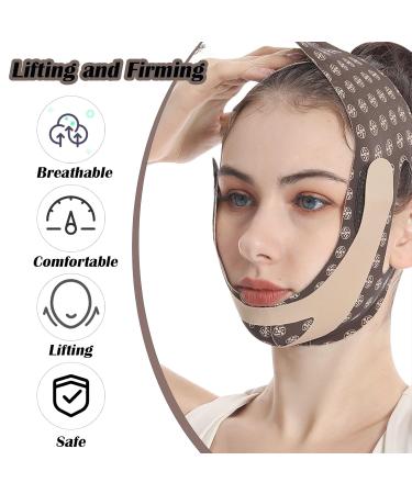 Reusable V Line Lifting Mask & Chin Strap for Women - Prevent Sagging & Tone Jaws (Brown) - International Shipping Available - Buy Online on SooperMarket.com