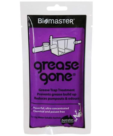Grease Gone Grease Trap Cleaner Treatment Turns Fat Oil and Grease to Water Reduces Odors and Pump-Outs (2 Soluble Sachets)